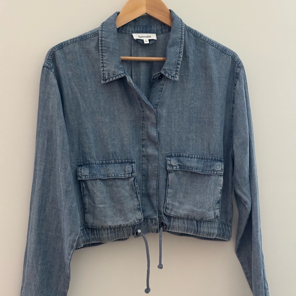 Splendid Breck Chambray Jacket with Drawstring